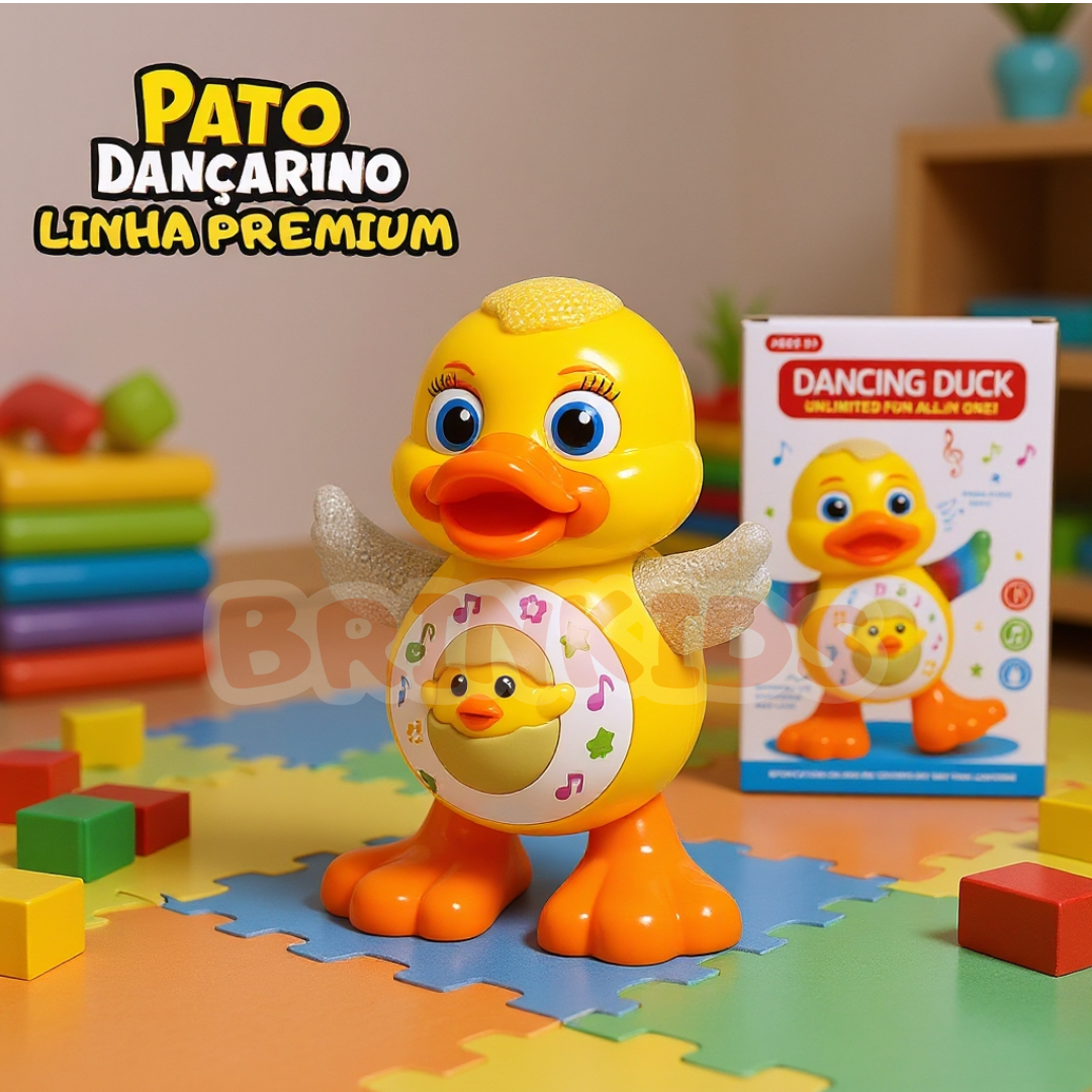 Pato Dançarino Premium Brinkids — 60% OFF (Estoque no Brasil)