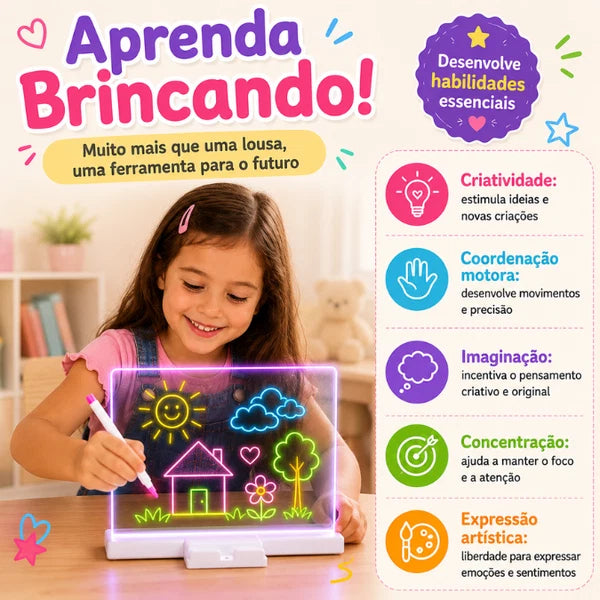 Quadro Mágico Infantil para Desenho e Aprendizado