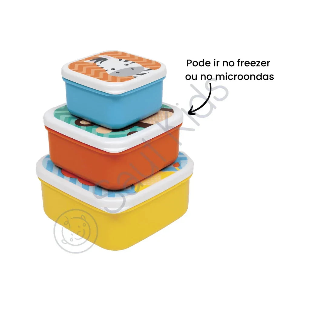 Kit 3 Potes para Comida Infantil