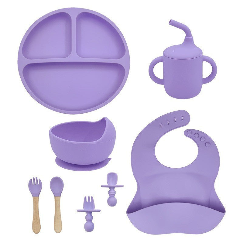 Kit de Silicone Alimentação Infantil com 8 Peças Completo
