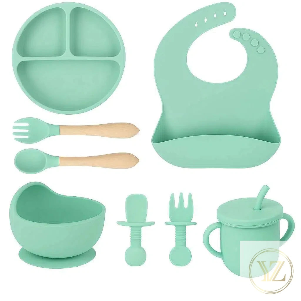 Kit de Silicone Alimentação Infantil com 8 Peças Completo