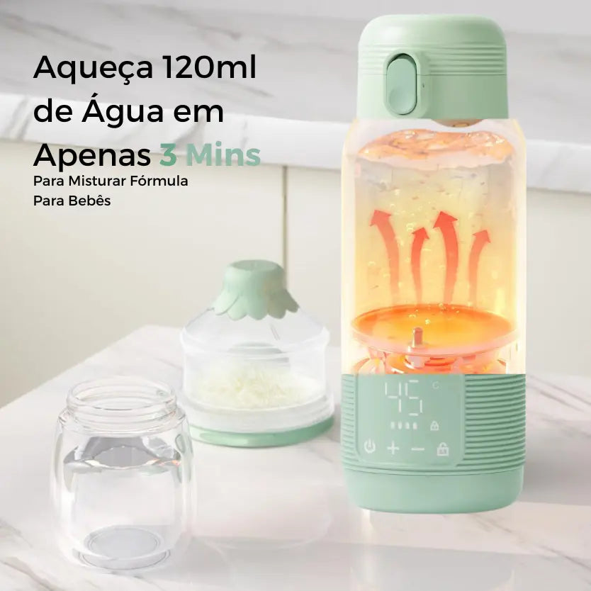 Aquecedor de Mamadeiras Portátil com Aquecimento Rápido e Bateria de Longa Duração