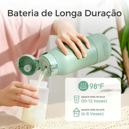 Aquecedor de Mamadeiras Portátil com Aquecimento Rápido e Bateria de Longa Duração