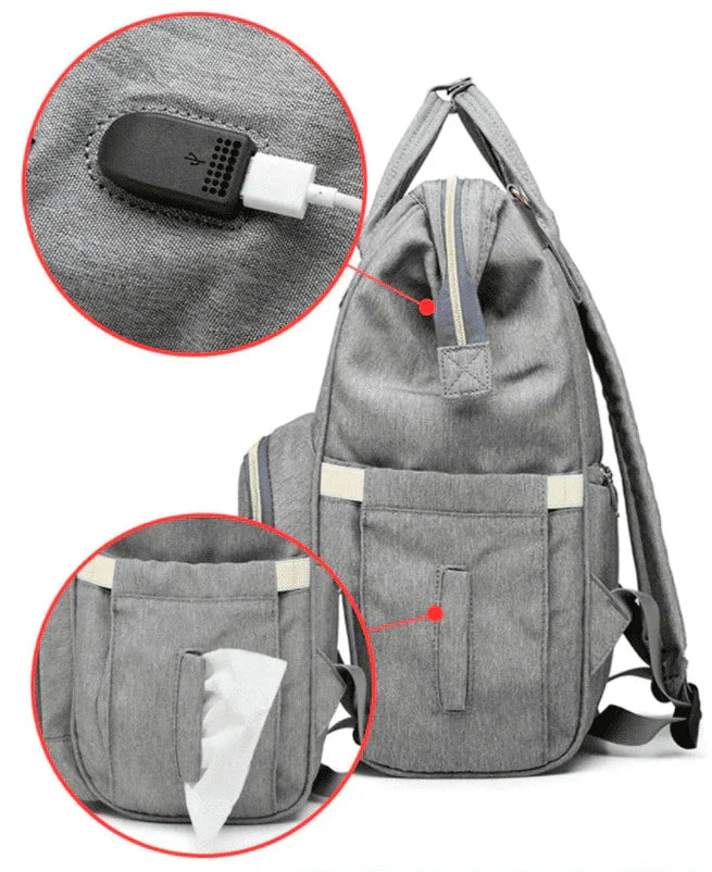 Bolsa Mochila Maternidade com Entrada USB