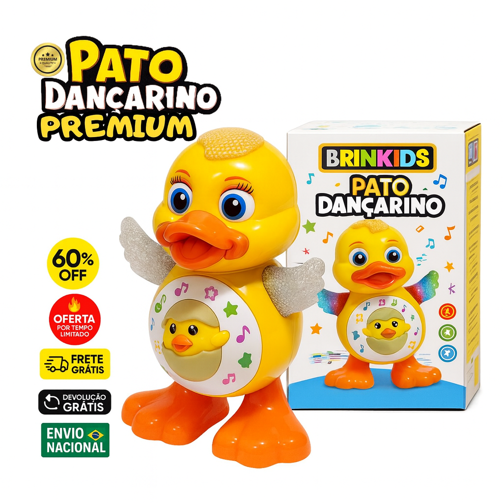 Patinho Infantil 3 em 1 - Canta, dança e  acende Luzes