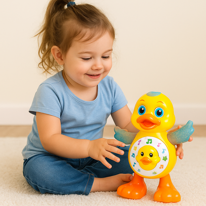 Pato Dançarino Premium Brinkids — 60% OFF (Estoque no Brasil)