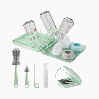 Kit de Limpeza 6 em 1 para Mamadeiras com Escovas e Porta-Objetos Portátil