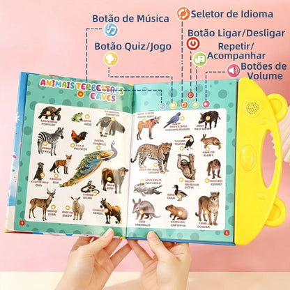 Livro Interativo Falante Bilíngue para crianças - Português e Inglês