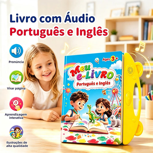 Livro Interativo Falante Bilíngue para crianças - Português e Inglês