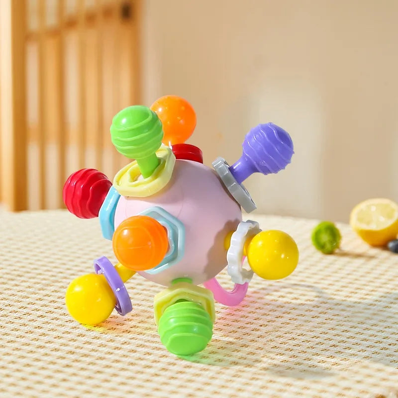 Mordedor Chocalho e Massageador de Silicone para Bebês