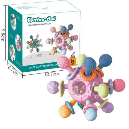 Mordedor Chocalho e Massageador de Silicone para Bebês