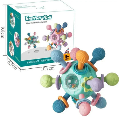 Mordedor Chocalho e Massageador de Silicone para Bebês