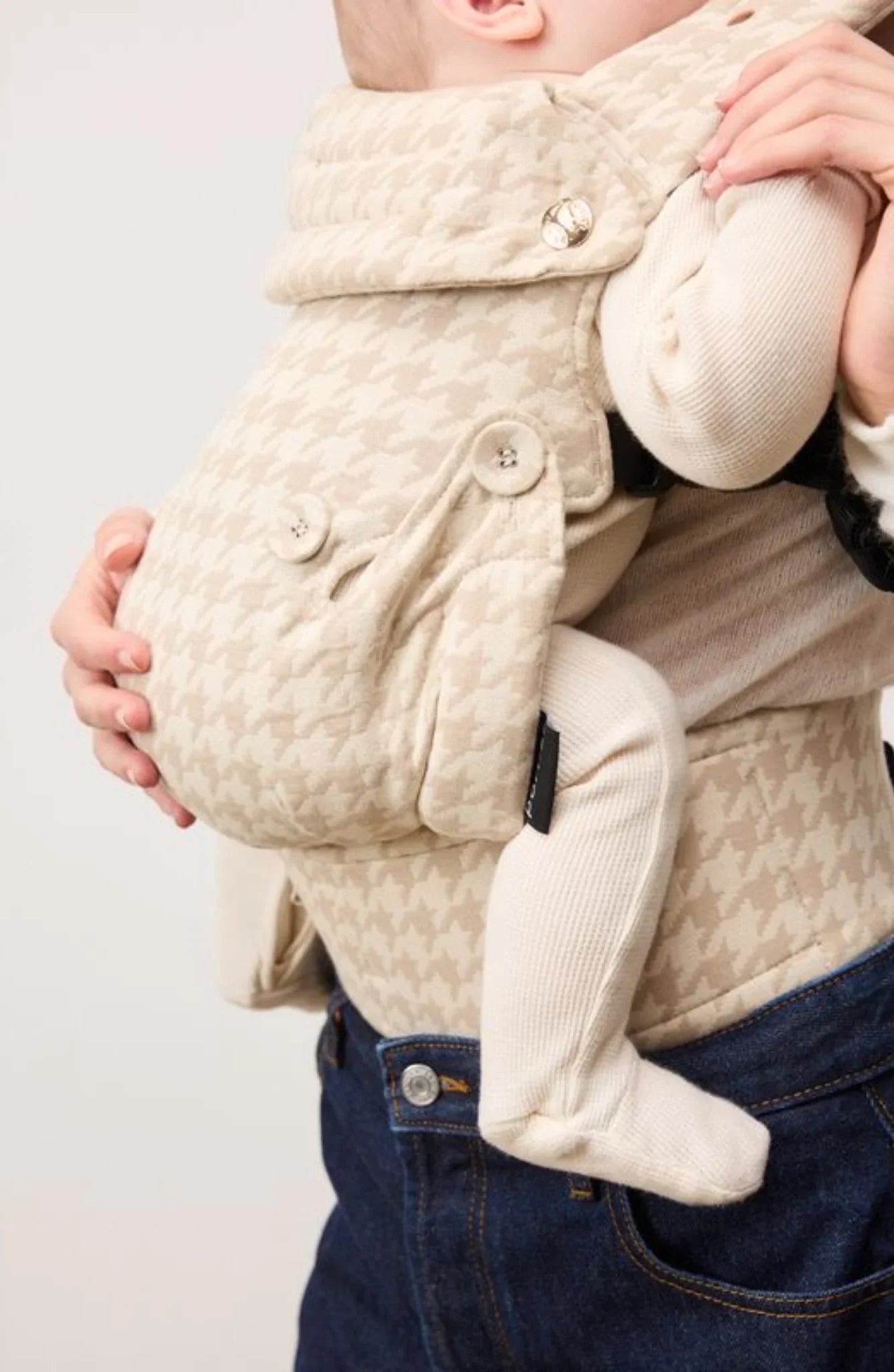 Arkemis Lumi Baby Carrier - Elegante e Confortável - Pied de Poule  Bege