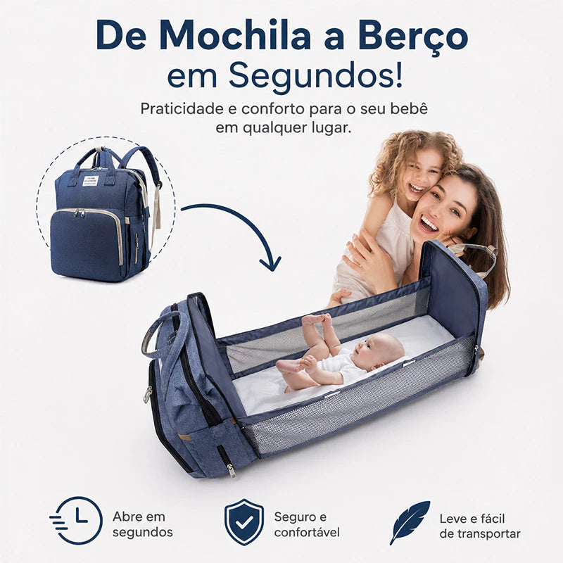 Mochila Multiuso Maternidade com Berço e Trocador