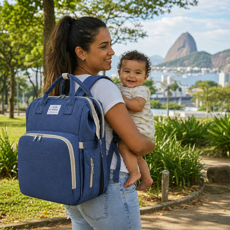 Mochila Multiuso Maternidade com Berço e Trocador