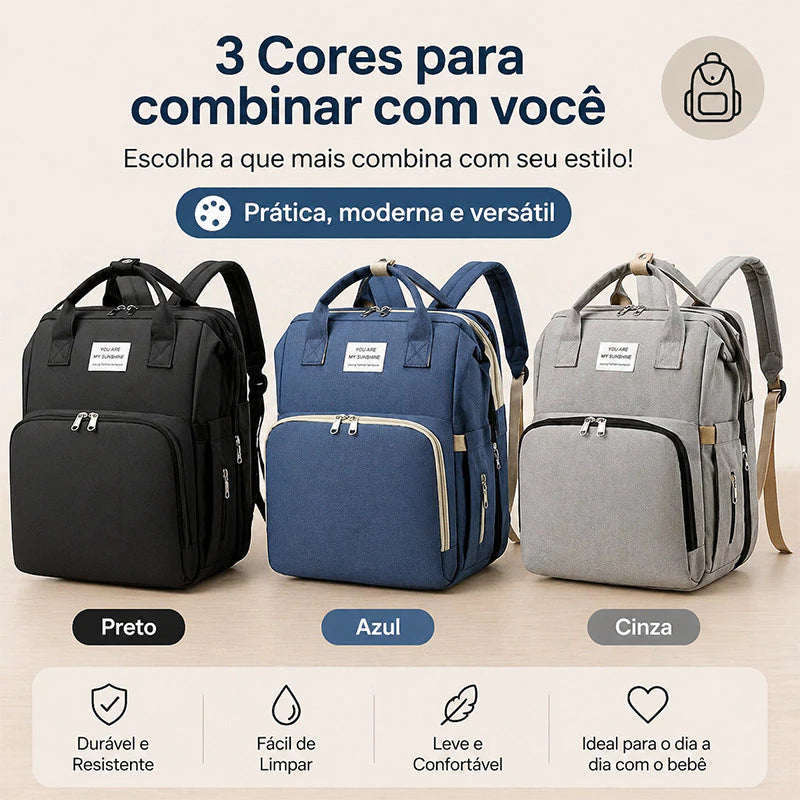 Mochila Multiuso Maternidade com Berço e Trocador