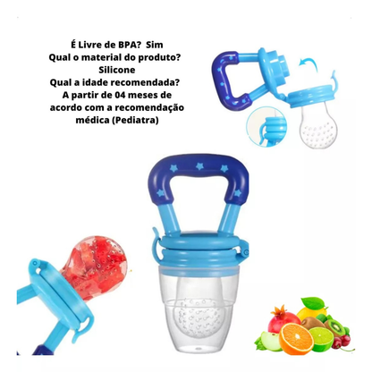 Chupeta Alimentadora Mordedor de Silicone Porta Fruta