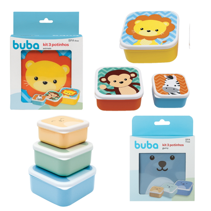 Kit 3 Potes para Comida Infantil
