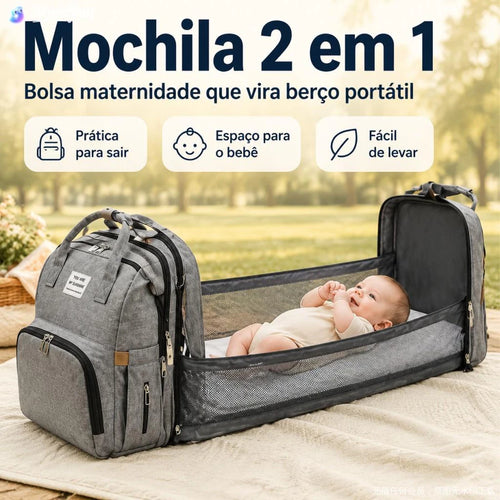 Mochila Multiuso Maternidade com Berço e Trocador