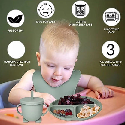 Conjunto de Alimentação em Silicone para Bebês